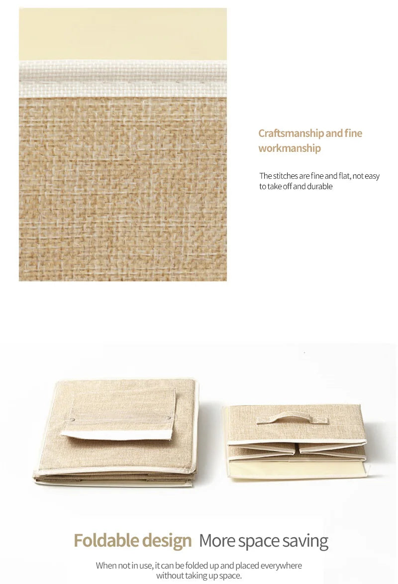 KTX-384851 4-Layer Cotton and Linen Fabric Hanging Organizer Box for Home Storage and Organisation