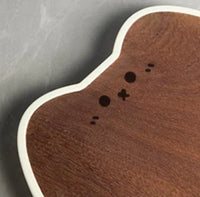 Food-Safe Wenge Wood Cutting Board, Cartoon Design, Thickened & Mold-Resistant