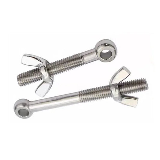 KTX-066515 Stainless Steel Lifting Eye Bolts with Wing Nuts - M8 M10, SS 304 and 316L