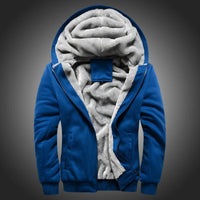 HKM-767507 Men's Jacket Sets Plush Padded Jacket Winter Sports Hoodie With Stand Collar Thick Canvas Material Hooded Baseball Clothing