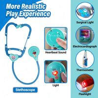 HKM-967699 3 in 1 Kids Medical Pretend Playset with Stethoscope and Surgical Light