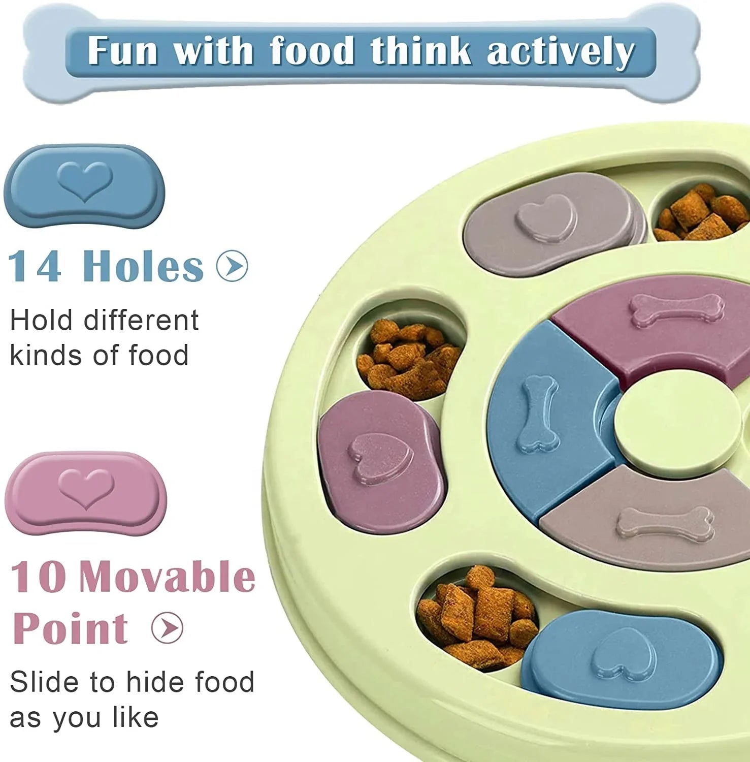 HKM-700947 Interactive Dog Puzzle Toy - Slow Feeder and Treat Dispenser for Engaging Play and Training