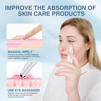 HKM-308691 Sonic Eye Massager with Warm Treatment and Cream Booster for Dark Circles and Puffiness Relief