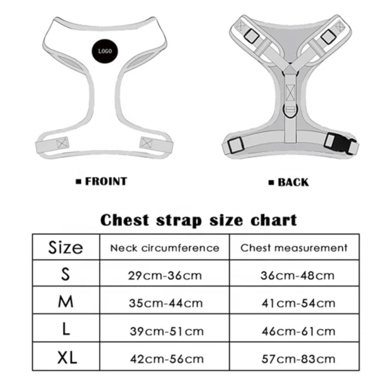HKM-060243 Neoprene No-Pull Dog Harness with Adjustable Vest, Collar, and Leash Set
