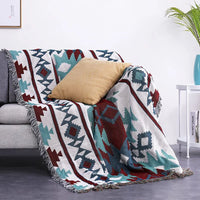 VTX-1043795 Custom Logo Throw Blanket Soft Polyester Cotton Modern Woven Plaid Throw for Couch Sofa Bed and Cozy Home Decor