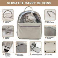 HKM-619603 Foldable Ventilated Cat Backpack Carrier for Travel, Hiking and Camping
