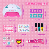 HKM-392531 Kids Nail Polishing Playset with Makeup Accessories for Ages 2-7