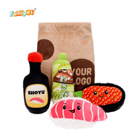 HKM-077203 Plush Multi-Choice Lunch Food Pet Squeaky Toy Collection - Various Designs