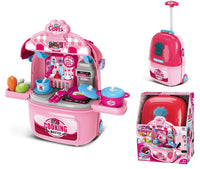 HKM-852435 Kids Pretend Play Doctor Toy Set with Luggage Trolley Case and Operating Table
