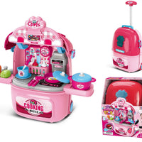 HKM-852435 Kids Pretend Play Doctor Toy Set with Luggage Trolley Case and Operating Table