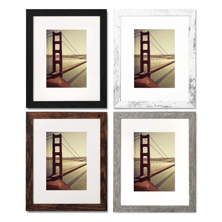 KTX-128595 Black Wooden A4 & A3 Picture Frames Set for 6x8 Pictures – Set of 3 & 4 & 6