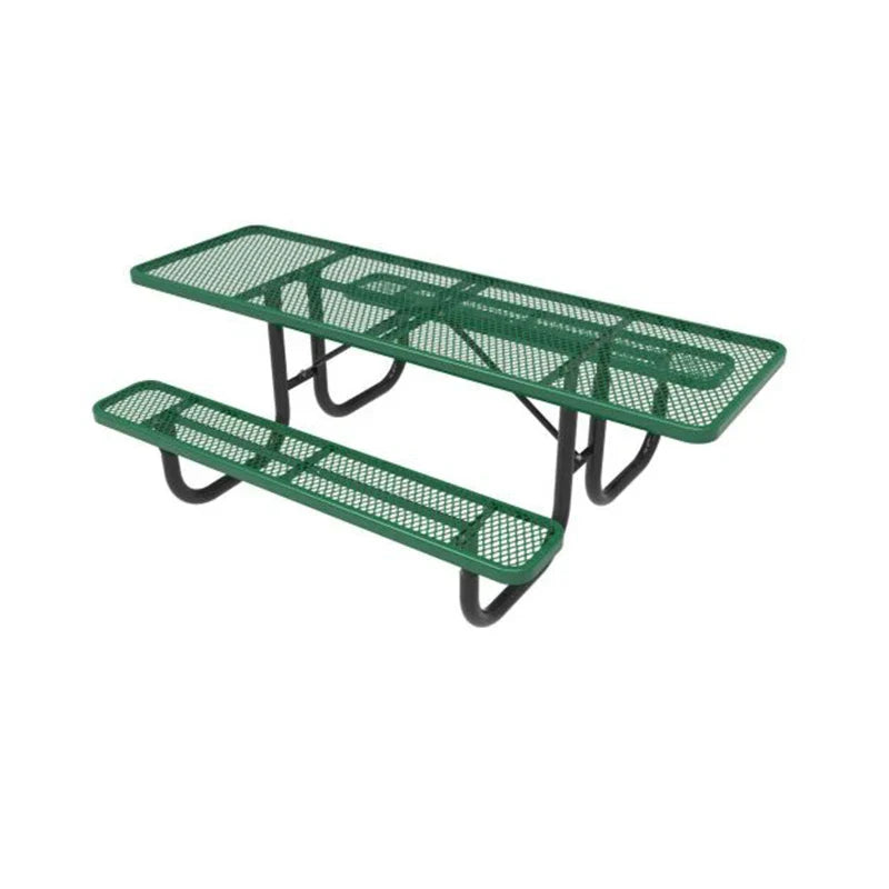 KTX-858387 Commercial Steel Picnic Table and Bench Set for Outdoor Dining and Events