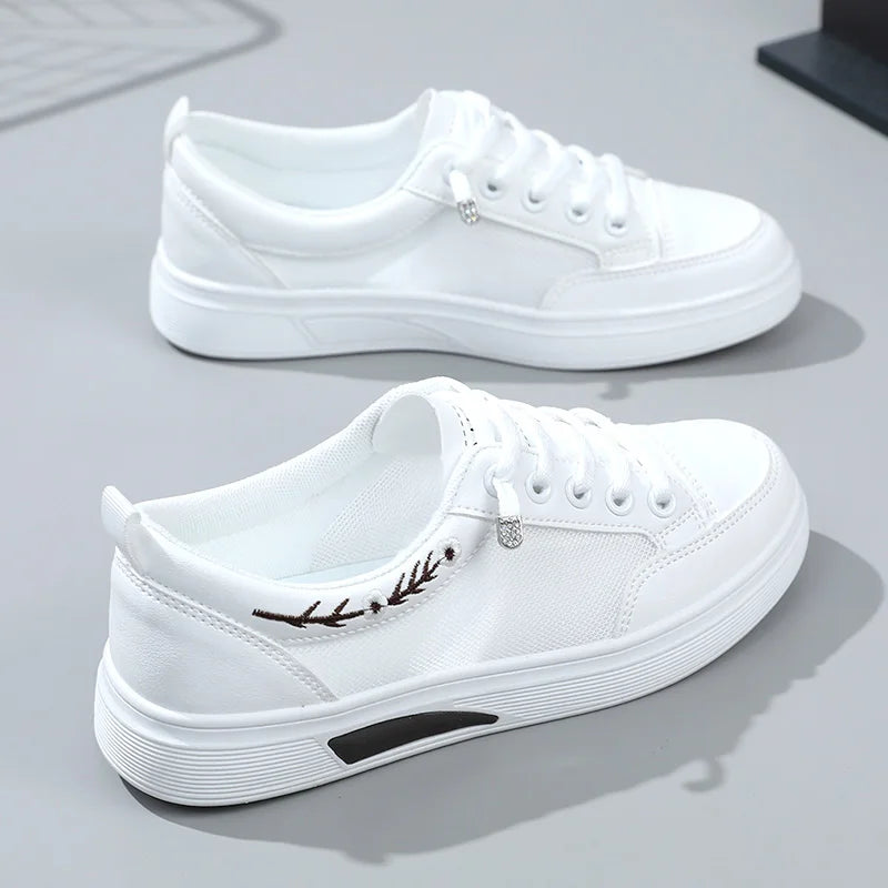 HKM-114451 K1012 New Mesh Women's Board Shoes Summer Thick Sole Versatile Sports Shoes Casual Student Running Shoes