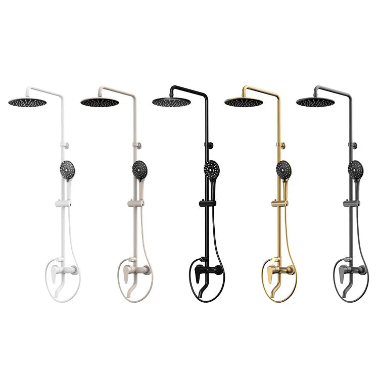 KTX-638227 Luxury Copper Shower Faucet Set with Rainfall and Jet Massage Functions, Chrome Finish