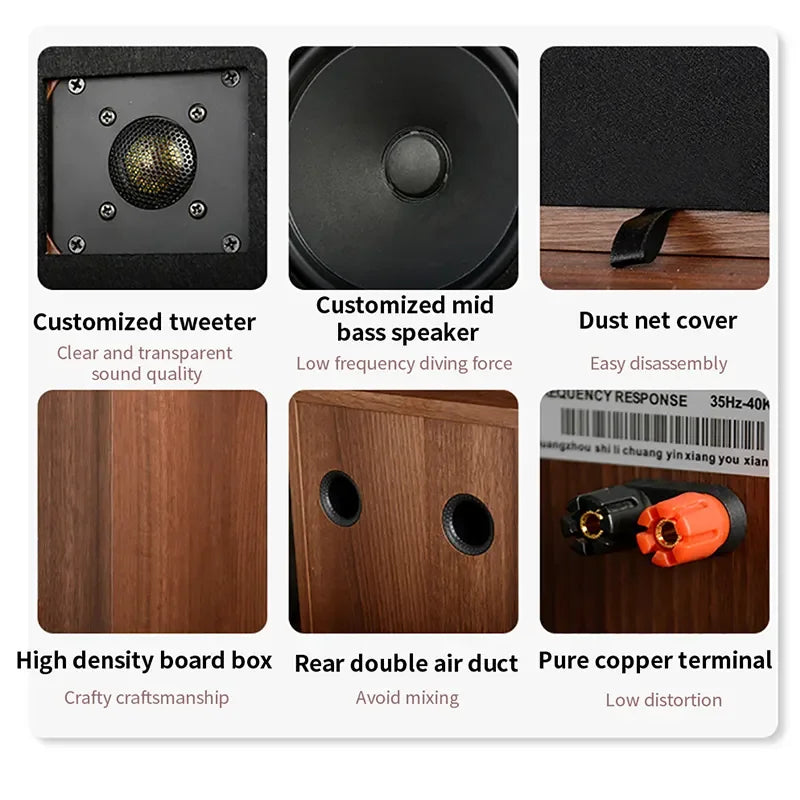 KTX-153427 WZ-610 Passive Hi-Fi Bookshelf Speaker with Wooden Enclosure