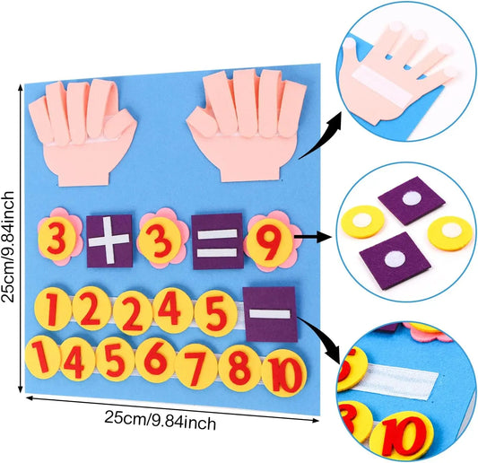 KTX-598803 Montessori Math Manipulatives and Felt Finger Numbers Counting Toy for Learning Activities