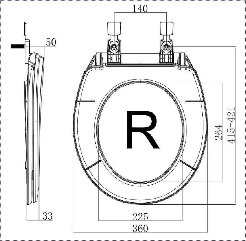 KTX-096979 Soft Closing Round PP Toilet Seat Cover - Modern Plastic Closed Front Design
