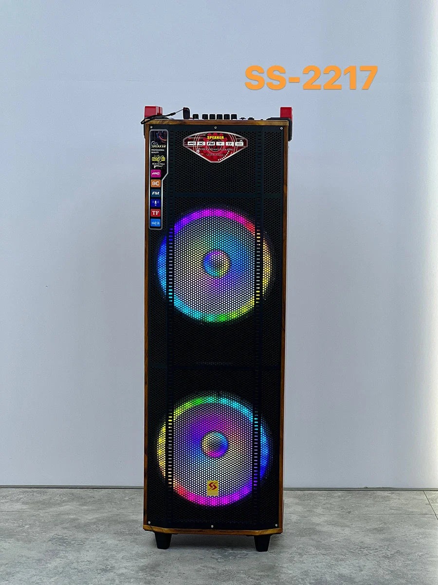 KTX-726291 Dual 12 Inch Push Portable Speakers Home Theatre Hi-Fi Karaoke System with Microphone