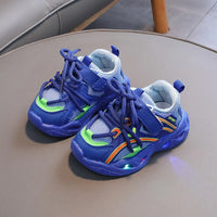 HKM-181139 Spring and Autumn Girls Comfortable Luminous Sports Shoes Boys Fashion Casual Soft Soled LED Sports Shoes