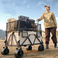 HKM-157907 Collapsible Stainless Steel Sports Wagon for Outdoor Utility and Travel