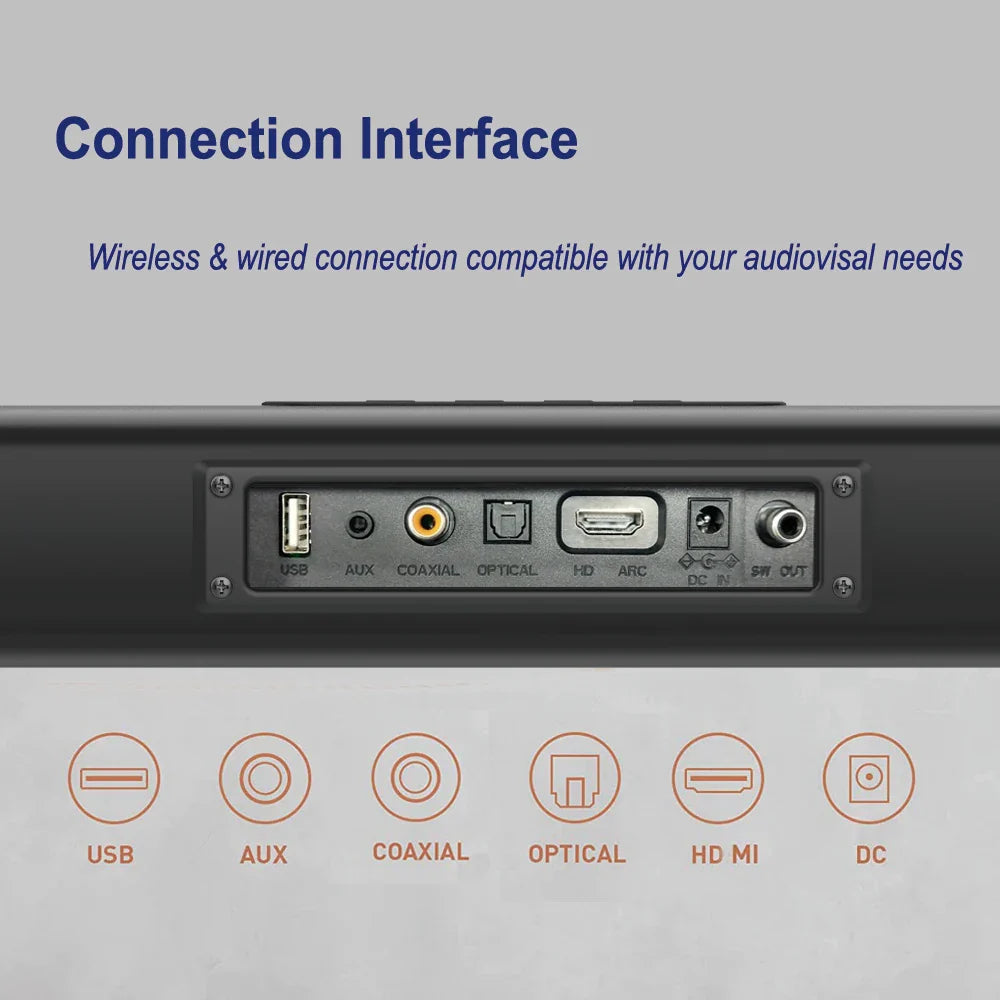 KTX-402067 100W Sound Bar with Subwoofer for Home Theatre System Compatibility with TV