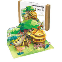 HKM-855891 Wooden 3D Insect Puzzle Set - Butterfly and Bee Models for Kids Educational Fun