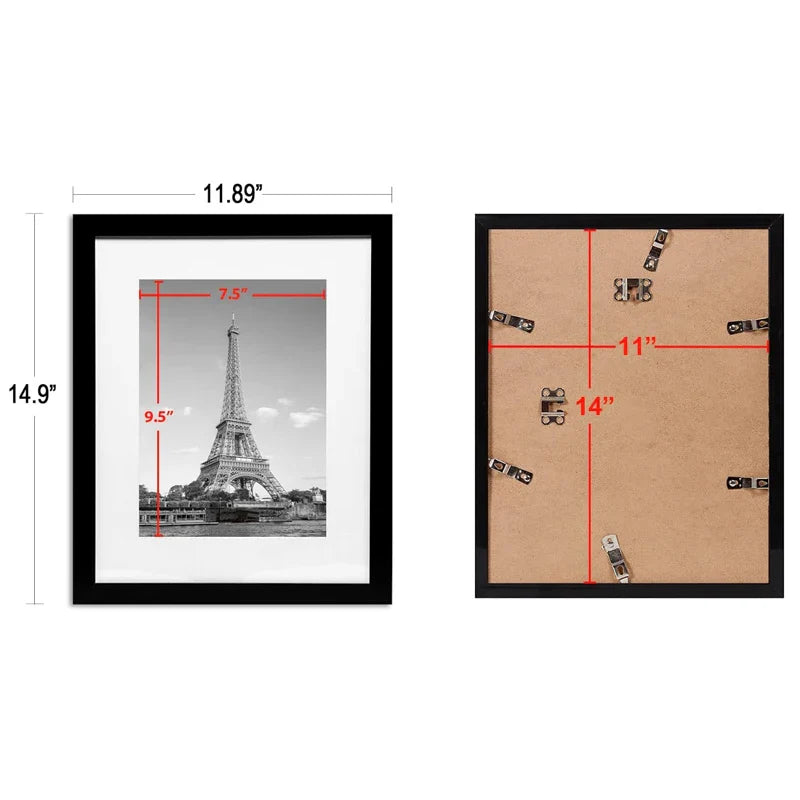KTX-702611 A4 Black Decorative Wall Photo Frame - Custom MDF Size for Elegant Home Decoration