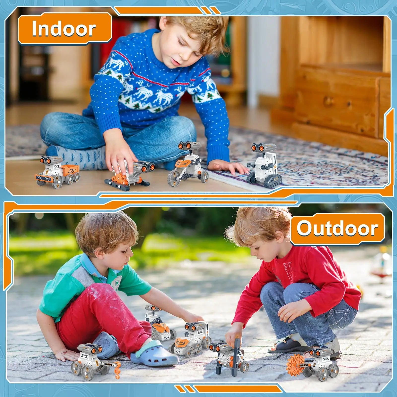 KTX-854739 21-in-1 Solar Robot Building STEM Toy Set with 210 Pieces for Ages 2-12