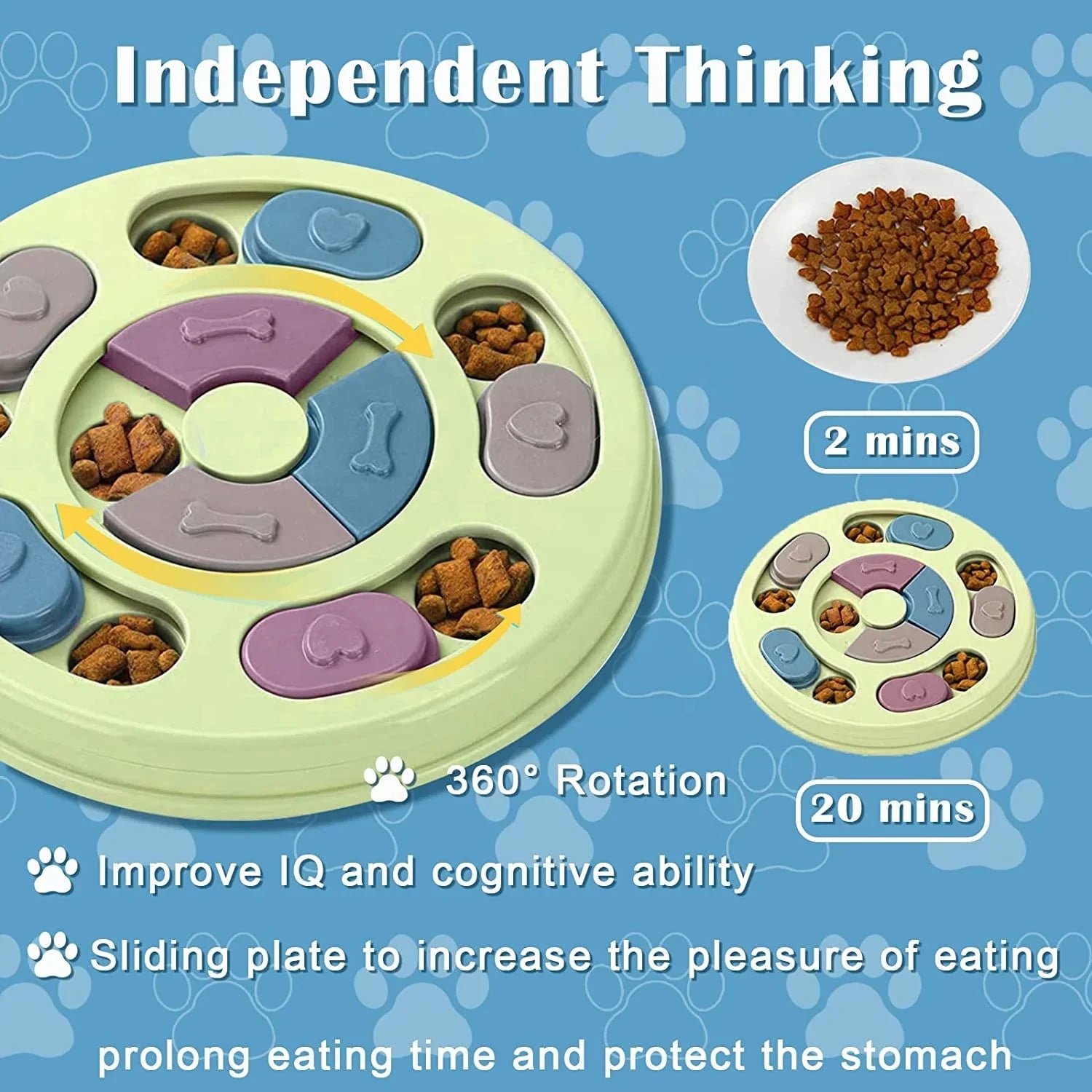HKM-700947 Interactive Dog Puzzle Toy - Slow Feeder and Treat Dispenser for Engaging Play and Training