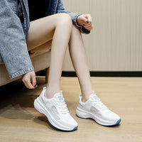 HKM-868115 2024 Summer Comfortable Breathable Single Layer White Mesh Joker Loafers Women's Leisure Sports Shoes