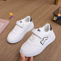 HKM-410515 2025 Children's Casual Sneakers White Shoes for Boys and Girls Non-slip Soft-soled Sports Running Shoes