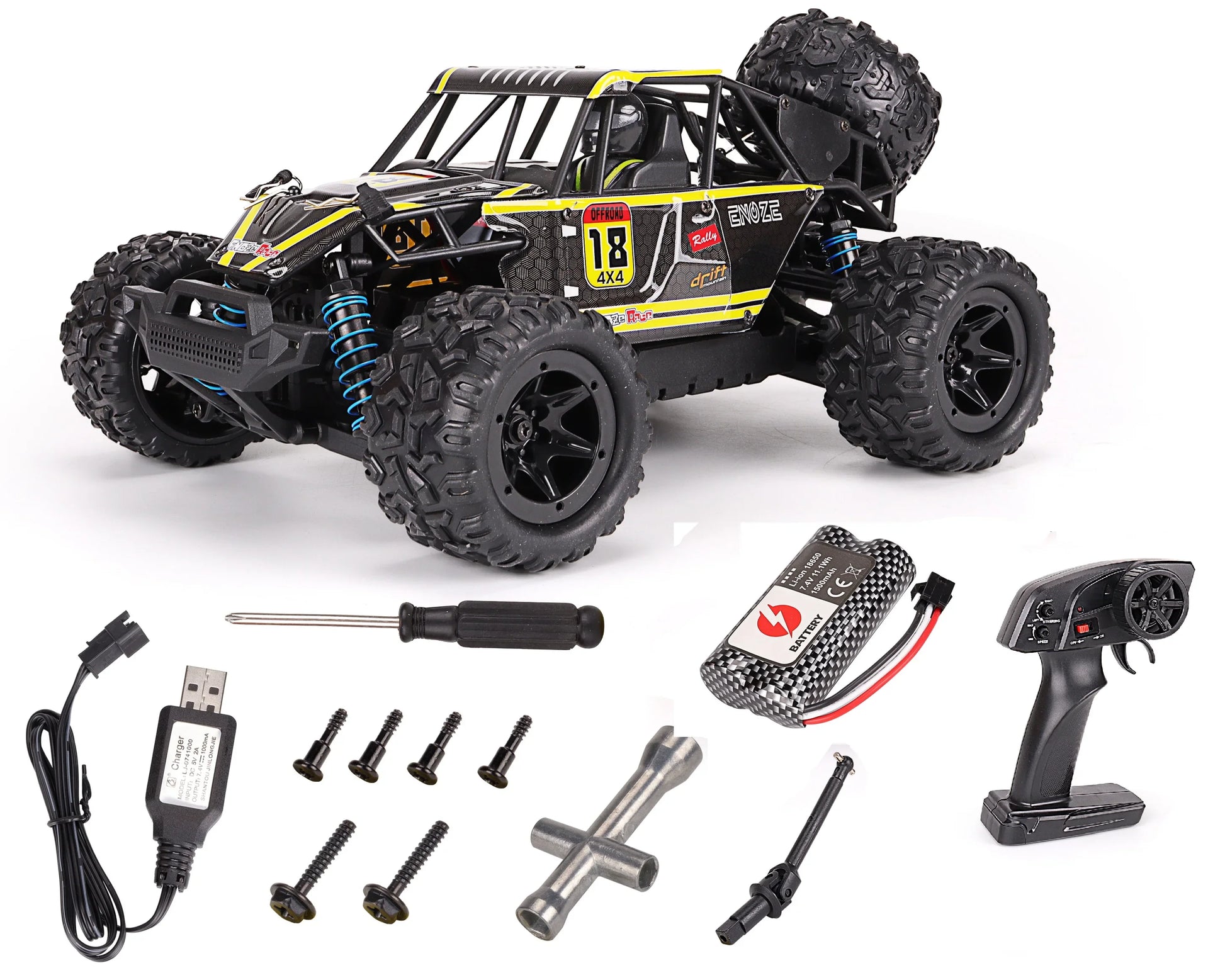 HKM-380179 1:18 Scale Waterproof Remote Control Car with High Speed up to 60km/h, 2.4GHz Control, USB Charging, Indoor/Outdoor Use