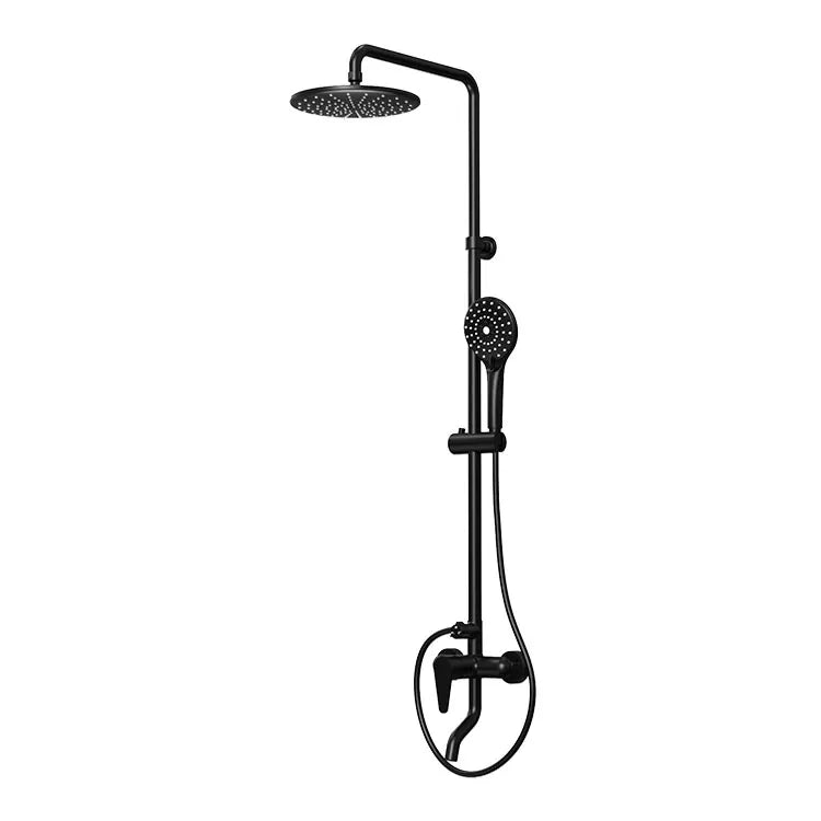 KTX-638227 Luxury Copper Shower Faucet Set with Rainfall and Jet Massage Functions, Chrome Finish