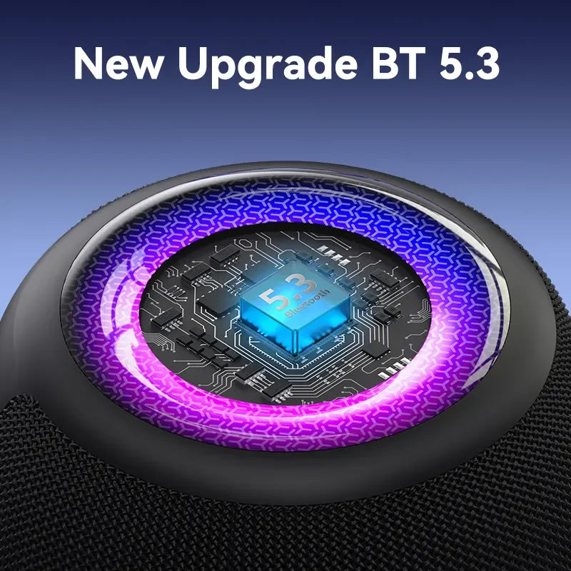 KTX-955667 Mini Waterproof Portable Bluetooth Speaker with Hi-Fi Bass and RGB LED Lights for Outdoor Use and Gaming