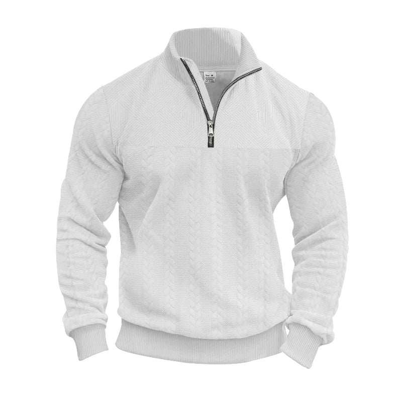 HKM-620627 Men's Knitted Pullover Half-zip Stand-up Collar Custom Solid Color Sweater Knitted Jacquard Bottoming Shirt Men's New Sweater