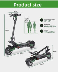HKM-8033875 Electric Scooter 1200W Motor 60V 15.6Ah Battery 31 Mile Range 11-Inch Tires Disc Brakes Foldable Dual Suspension