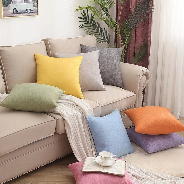 Factory Nature Wholesale Solid Color Linen Cushion Covers Pillow Decor Pillow for Home