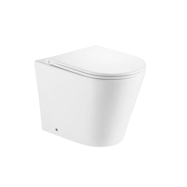 HKM-3198163 Smart Toilet One Piece P-Trap Open Rimless Cyclone Flush White Ceramic Floor Standing Bidet Seat Toilet White