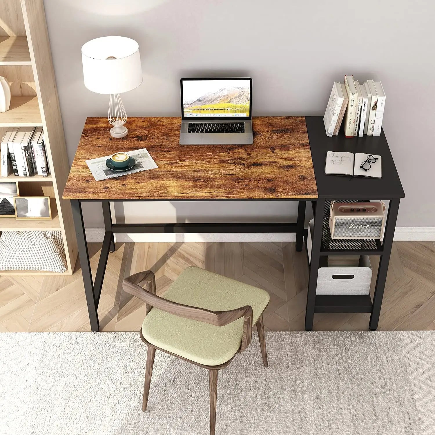 KTX-251603 L-Shaped Modern Office Desk - Luxury Wood Chipboard Corner Computer Table for Study