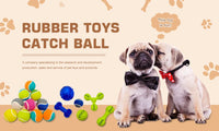 HKM-683987 Custom Funny Rubber Dog Ball Toy with Crinkle and Squeaker Inside