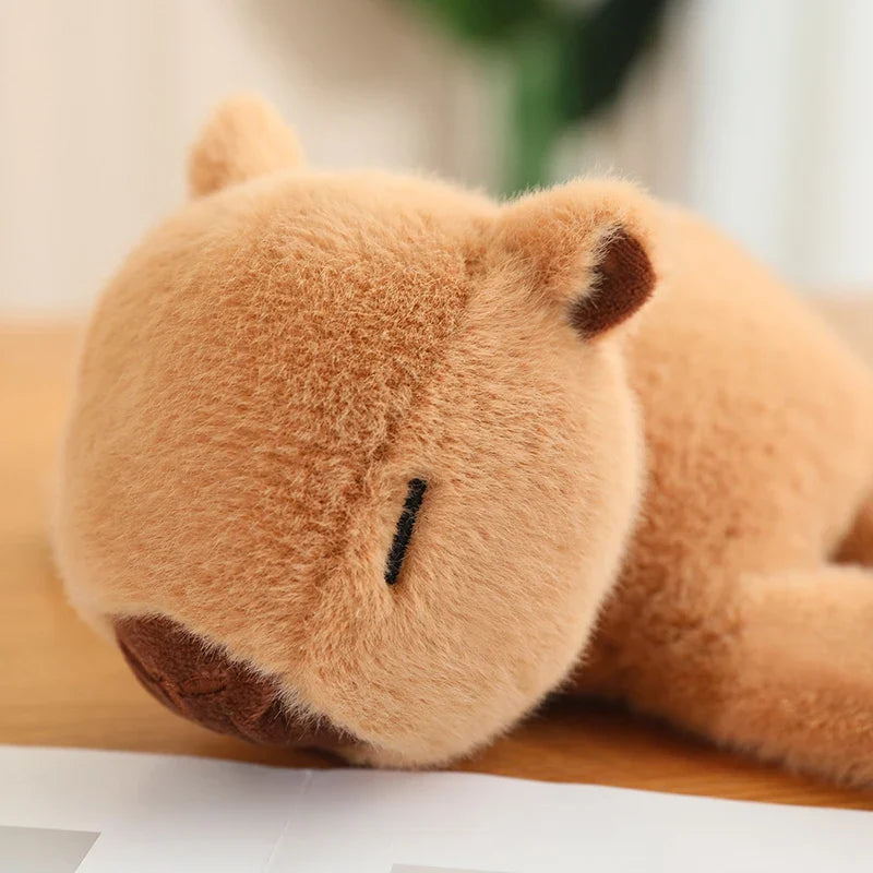 KTX-308819 Capybara Plush Toy - 20cm Curtain Holdback Ring, Hand Rattle, Animal Wristband, Slap Bracelet Huggers