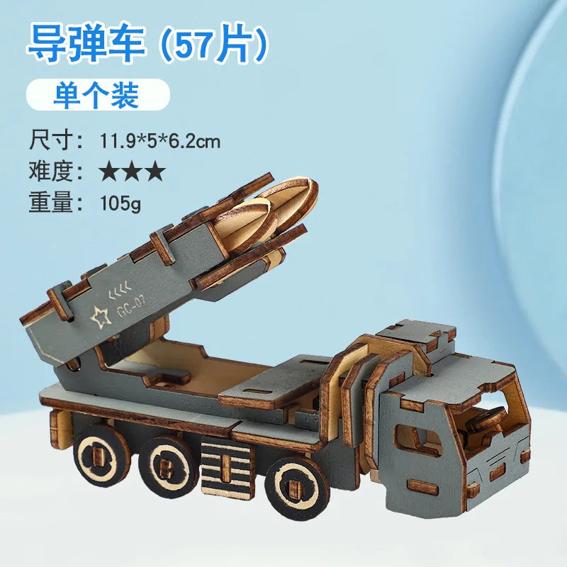 KTX-925651 3D Wooden Puzzle Kit for Kids - Eco-Friendly DIY Educational Toy in Cartoon Style