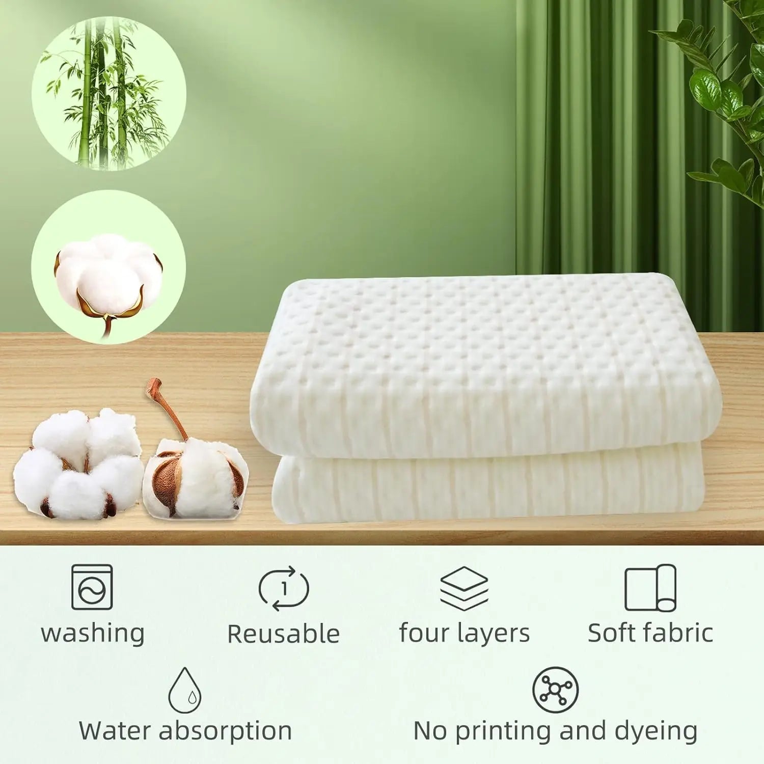 HKM-518995 Medium Reusable Bamboo Fiber Waterproof Puppy Pads for Pets