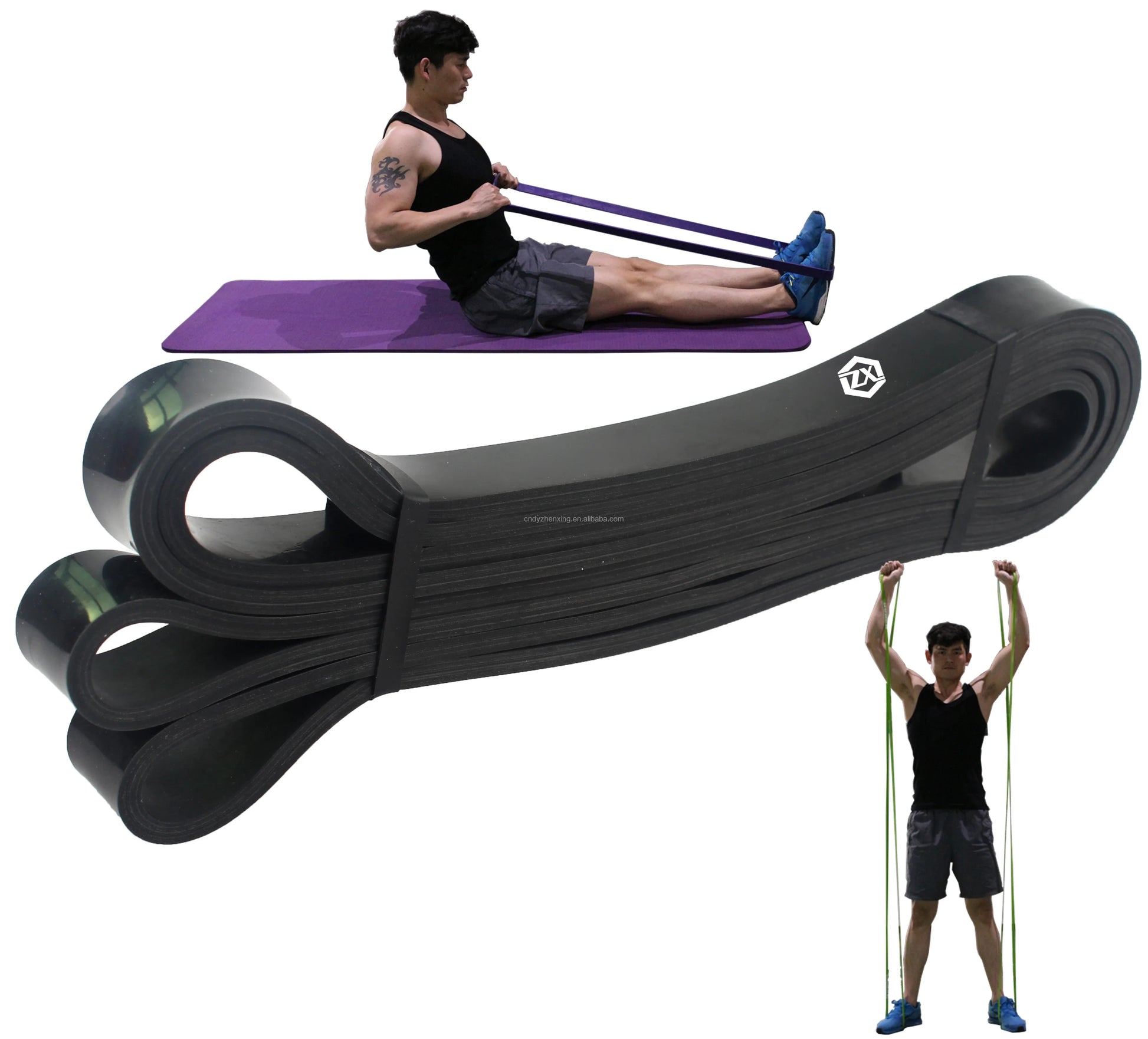 HKM-992915 Custom Resistance Band Set - Elastic Fitness Bands in Red and Black for Pull-Ups