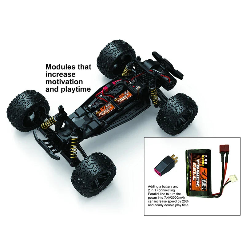 HKM-233299 1:8 RC Off-Road Truck, High-Speed 45 km/h Remote Control Vehicle for All Ages, 4WD, Waterproof Motor