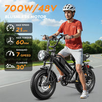 HKM-3658963 Adult Electric Bicycle Powered by 750W Motor, 20 MPH Top Speed, 48V System and 48V 15.0Ah Battery for Daily Commuting