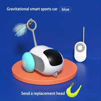 HKM-391379 Interactive Electric Cat Toy with Gravity Roll Feature and Feather Teaser