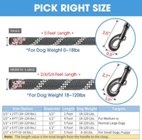 HKM-420691 Durable Nylon Dog Leash with Poop Bag Holder - Available in 4ft, 5ft, 6ft, and 7ft