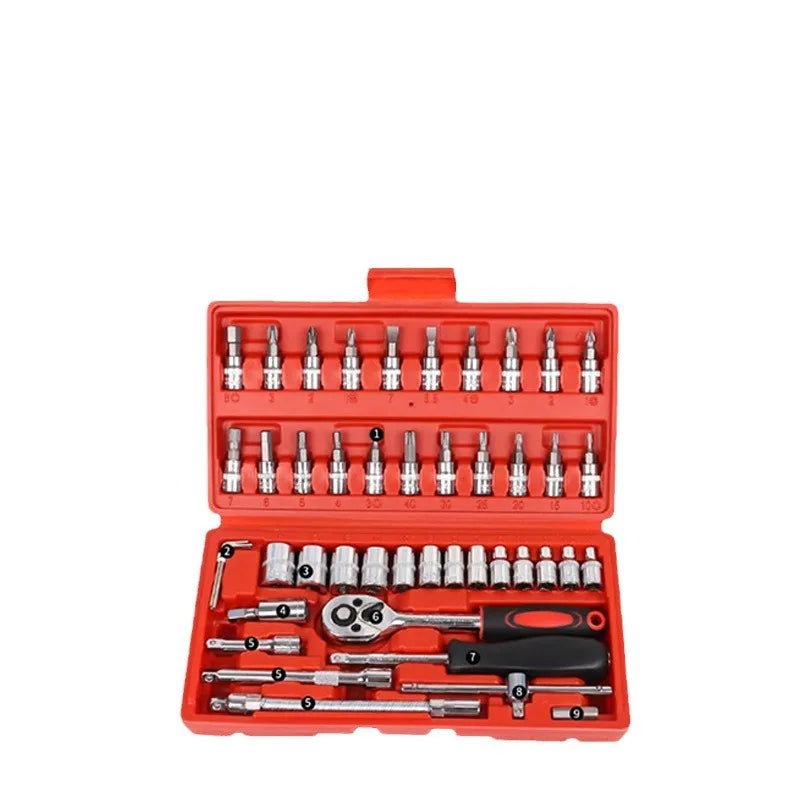 KTX-707219 46-Piece Professional Socket Wrench Set for Car Repair and Mechanics Tools