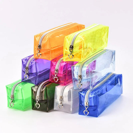 KTX-993171 Custom Clear PVC Pen Bags Pencil Cases for School, Various Sizes & Colours Available